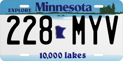 MN license plate 228MYV