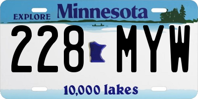 MN license plate 228MYW