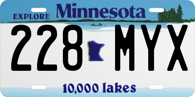 MN license plate 228MYX