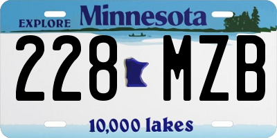 MN license plate 228MZB