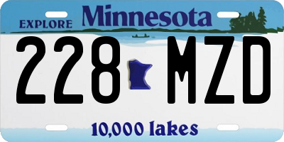 MN license plate 228MZD