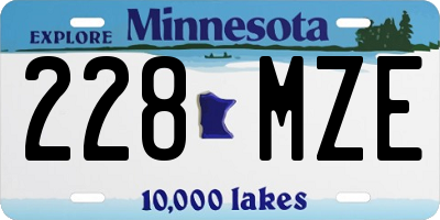 MN license plate 228MZE