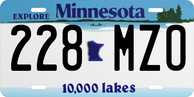 MN license plate 228MZO