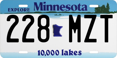 MN license plate 228MZT