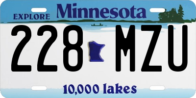 MN license plate 228MZU