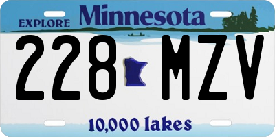 MN license plate 228MZV