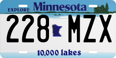 MN license plate 228MZX