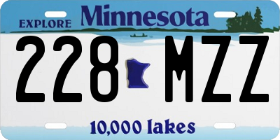 MN license plate 228MZZ