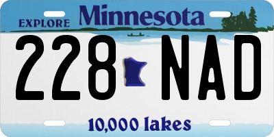 MN license plate 228NAD