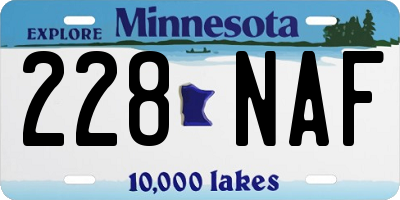 MN license plate 228NAF