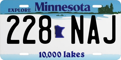 MN license plate 228NAJ