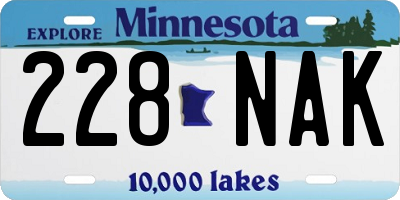MN license plate 228NAK