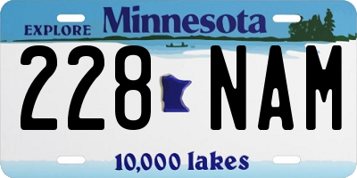MN license plate 228NAM
