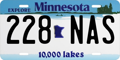 MN license plate 228NAS