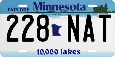 MN license plate 228NAT
