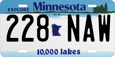 MN license plate 228NAW