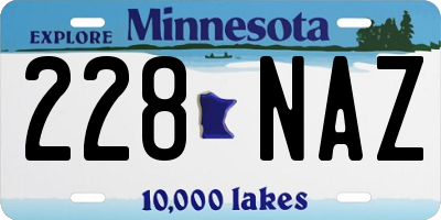 MN license plate 228NAZ