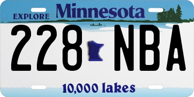 MN license plate 228NBA
