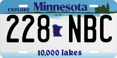 MN license plate 228NBC