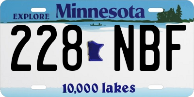 MN license plate 228NBF