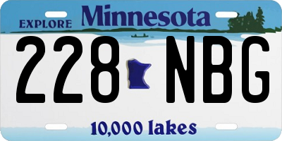 MN license plate 228NBG