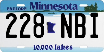 MN license plate 228NBI