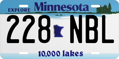 MN license plate 228NBL