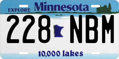 MN license plate 228NBM