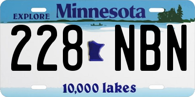 MN license plate 228NBN