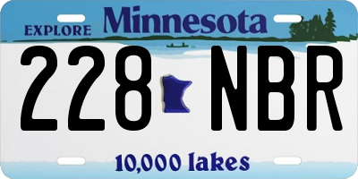 MN license plate 228NBR