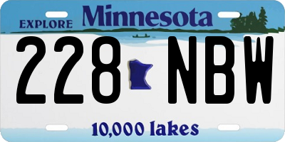 MN license plate 228NBW