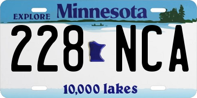 MN license plate 228NCA