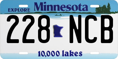MN license plate 228NCB
