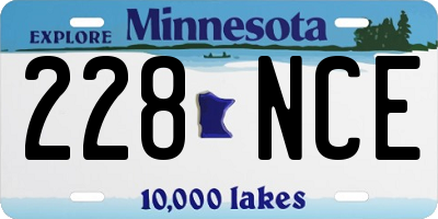 MN license plate 228NCE