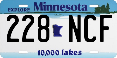 MN license plate 228NCF