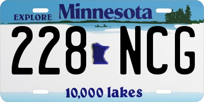 MN license plate 228NCG