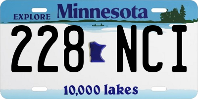 MN license plate 228NCI