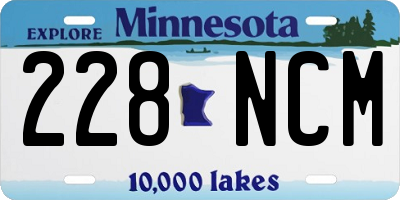 MN license plate 228NCM