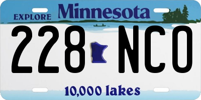 MN license plate 228NCO