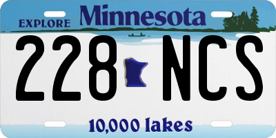 MN license plate 228NCS