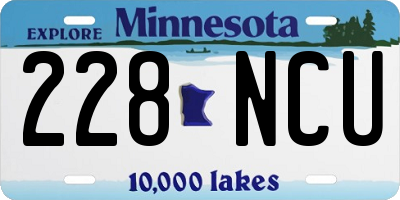 MN license plate 228NCU
