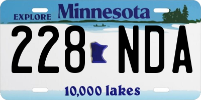 MN license plate 228NDA