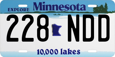 MN license plate 228NDD