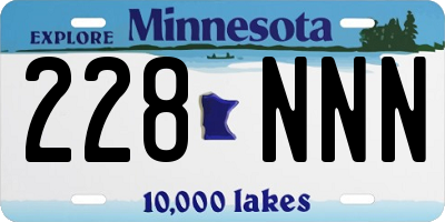 MN license plate 228NNN
