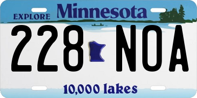 MN license plate 228NOA