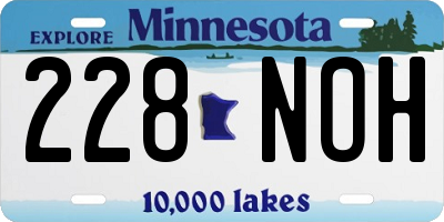 MN license plate 228NOH