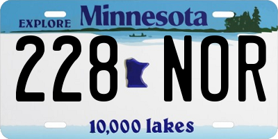 MN license plate 228NOR