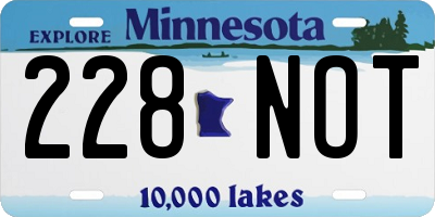 MN license plate 228NOT