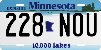 MN license plate 228NOU