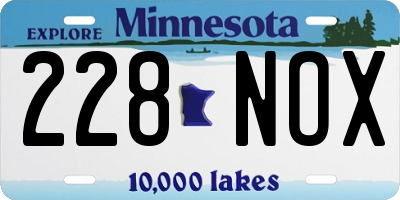 MN license plate 228NOX